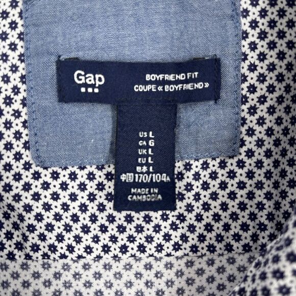 Gap Boyfriend Fit Button Down Top Size L - Picture 4 of 4